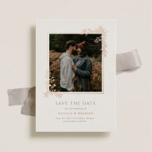 Hamilton Ro Guld Greenery Bröllop spara datum