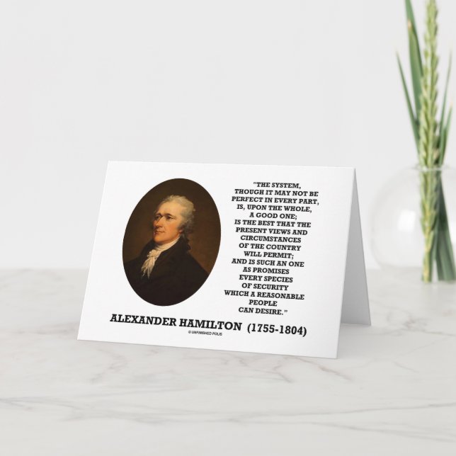 Hamilton system att inte vara perfekt ett bra ett kort (Framsida)