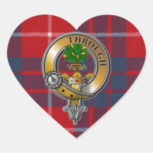 Hamilton Tartan & Badge Hjärtformat Klistermärke