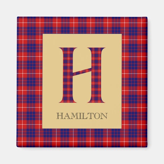 Hamilton Tartan Monogram H Keychain Magnet (Framsidan)