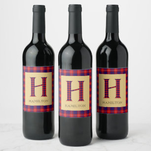 Hamilton Tartan Monogram H Vinflaska Etikett