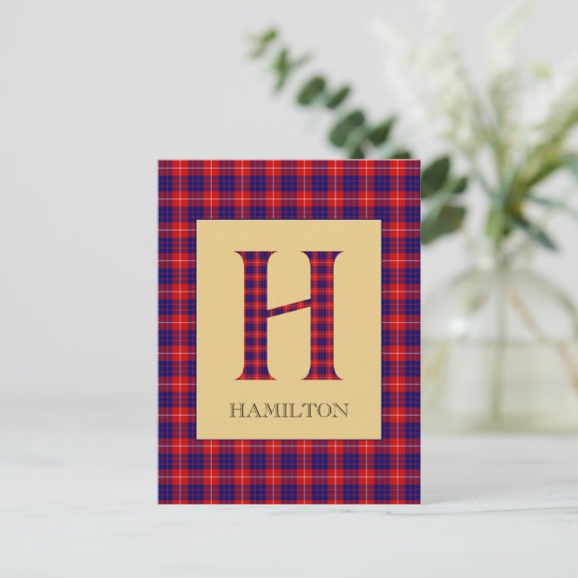 Hamilton Tartan Monogram H Vykort (Stående Fram)