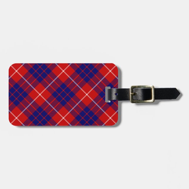 Hamilton tartan Red Blue lila plaid Bagagebricka (Horisontell Framsida)