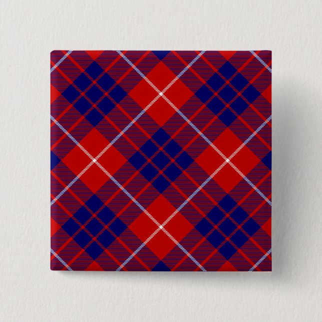 Hamilton tartan Red Blue lila plaid Knapp (Framsida)
