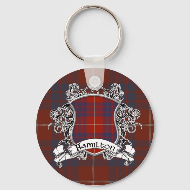 Hamilton Tartan Shield Nyckelring (Framsida)