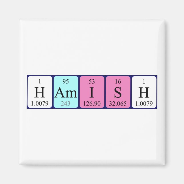 Hamish Periodisk bord namn magnet (Framsidan)