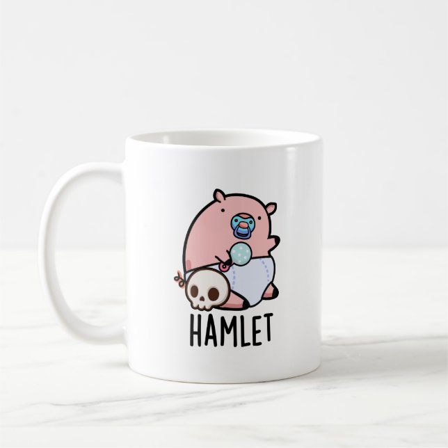 Hamlet Funny Shakepear Baby Pig Pun Kaffemugg (Vänster)