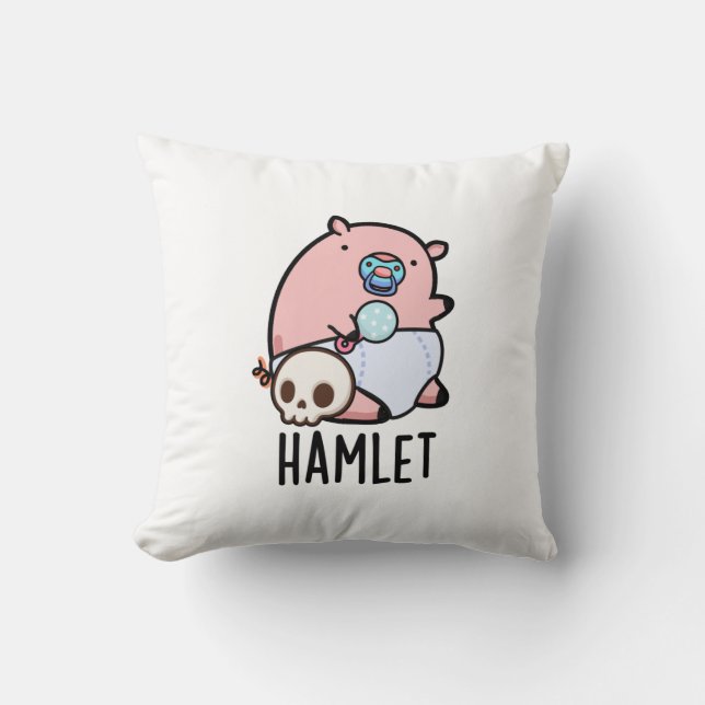 Hamlet Funny Shakepear Baby Pig Pun Kudde (Framsida)