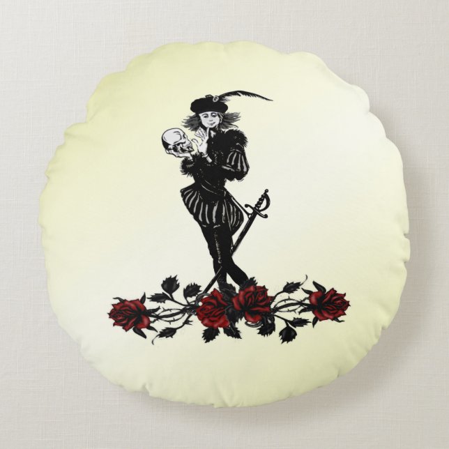 Hamlet Gult Rund Kudde (Framsidan)