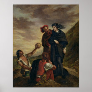 Hamlet och Horatio i kyrkogården Poster