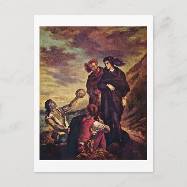 Hamlet och Horatio på kyrkogården Vykort (Framsida)