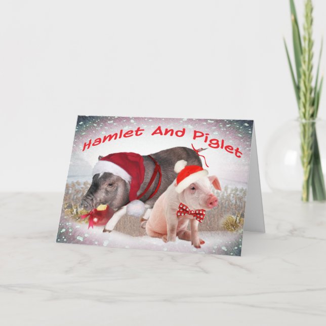 Hamlet och Piglet God jul Helgkort (Framsida)