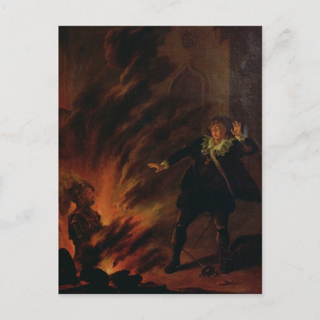 Hamlet och spöken av hans far vykort (Framsida)