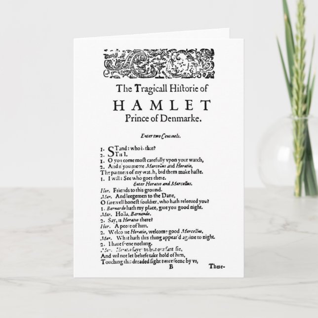 Hamlet Original Script Kort (Framsida)