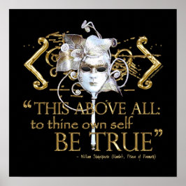 Hamlet ’own be true’ Quote (Guld Version) Poster
