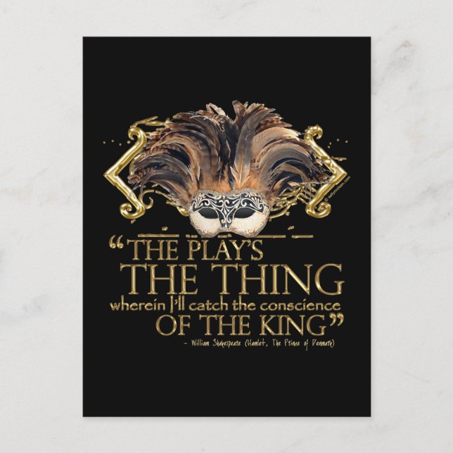 Hamlet Play-citat (Guld-version) Vykort (Framsida)