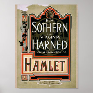 Hamlet Vintage Theater Poster