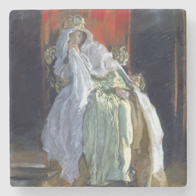 Hamletdrottningen (av Edwin Austin Abbey) Stenunderlägg (Framsidan)