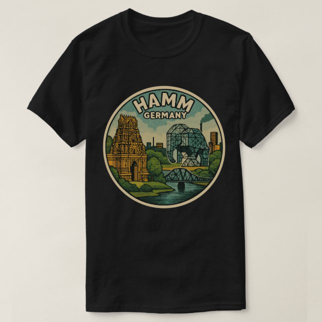 Hamm Tyskland Elefant Konst T Shirt (Design framsida)