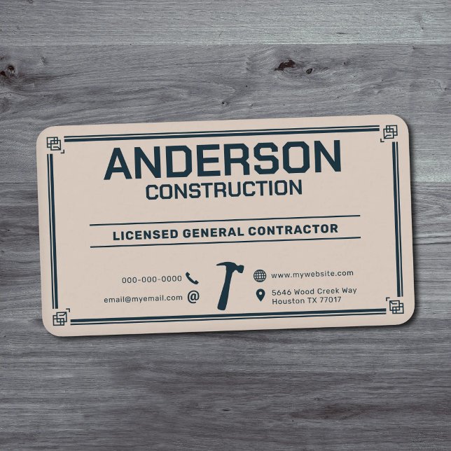 Hammare - Byggare & Entreprenör Visitkort (Hammer - Builder & Contractor Business Card)