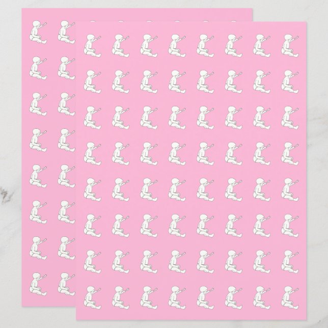 Hämmare för baby, papper för rosa av skrapbok (Fram/baksida)