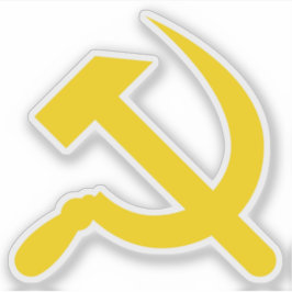 Hammaren och ickeln (gult) klistermärken