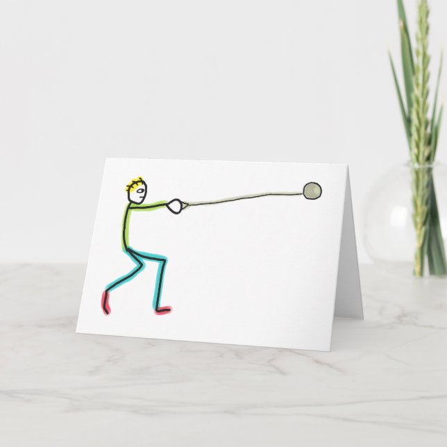 Hammarslingande Stickman Kort (Framsida)