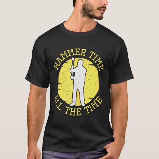 Hammartid hela tiden Rolig byggledning T Shirt (Framsida)