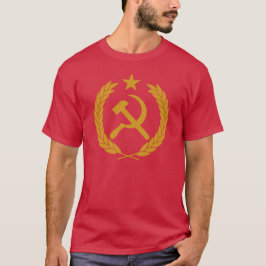 Hammer and Sickle - Yellow Communist Emblem T Shirt