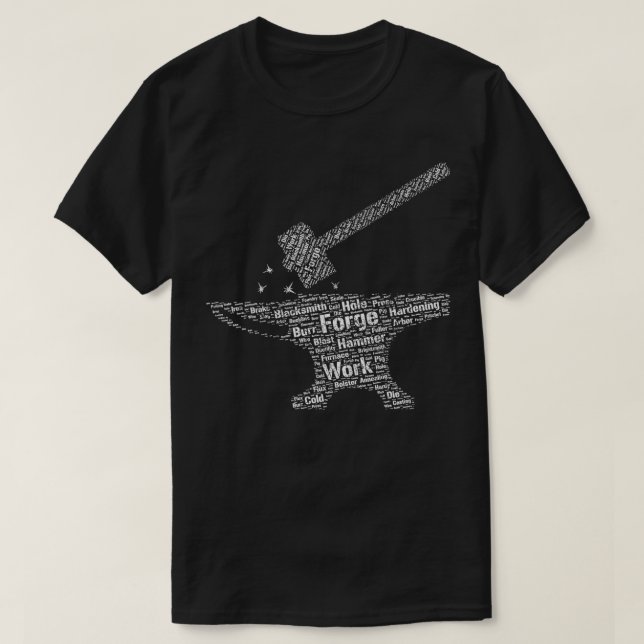 Hammer Anvil Forging Blacksmith Knifemaker Gift T Shirt (Design framsida)