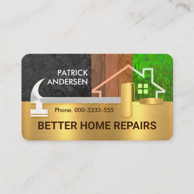 Hammer Brush Gräns Timber Home liggande Visitkort (Framsida)