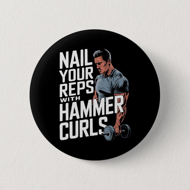 Hammer Curls Bodybuilding Fitness Workout Gym Knapp (Framsida)