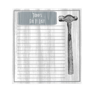 Hammer Fix It Chore List Anteckningsblock