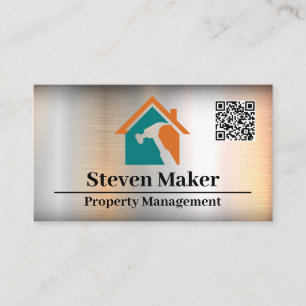 Hammer House Logotyp Reparatör QR-kodad Visitkort