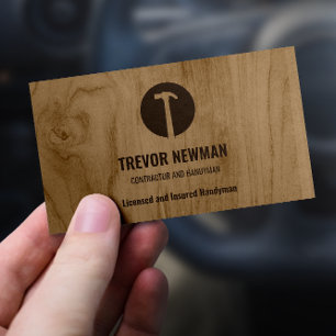 Hammer Logotyp Construction Handyman Carpenter Visitkort