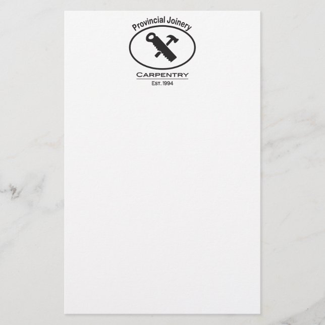 Hammer och Saw Design Brevpapper (Framsida)