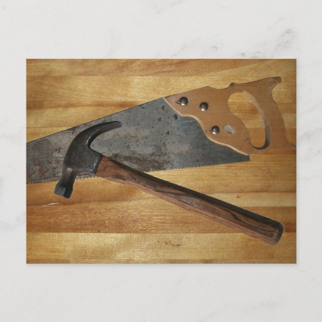 Hammer och Saw, Wood Golv Vykort (Framsida)
