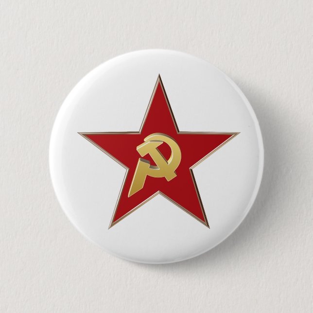 Hammer och sickle i den röda stjärnan knapp (Framsida)