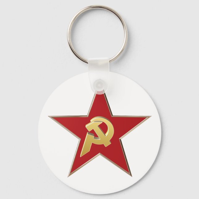 Hammer och sickle i den röda stjärnan nyckelring (Framsida)