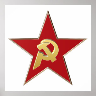 Hammer och sickle i den röda stjärnan poster