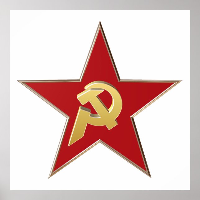 Hammer och sickle i den röda stjärnan poster (Framsidan)
