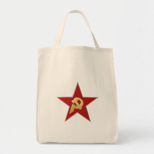 Hammer och sickle i den röda stjärnan tygkasse