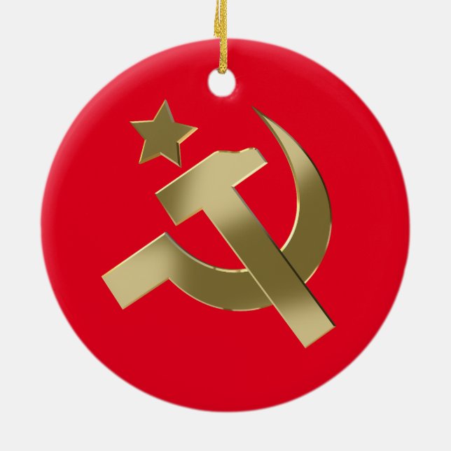 Hammer och sickle julgransprydnad keramik (Baksidan)