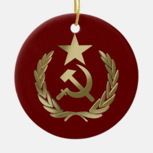 Hammer och sickle julgransprydnad keramik