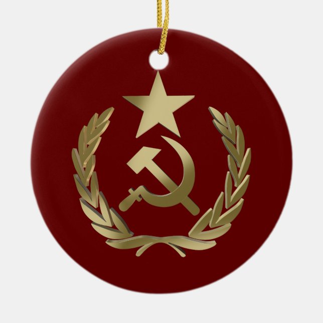 Hammer och sickle julgransprydnad keramik (Framsidan)