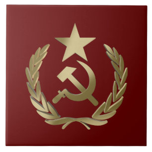 Hammer och sickle kakelplatta
