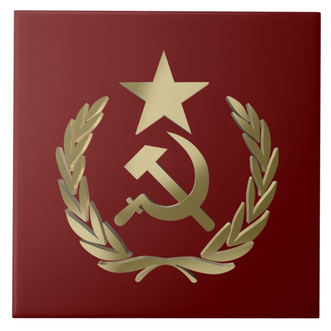 Hammer och sickle kakelplatta (Framsidan)
