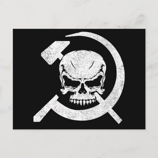 Hammer och Sickle med Skull Vykort (Framsida)