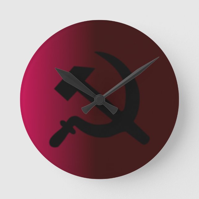 Hammer och Sickle Rund Klocka (Framsida)