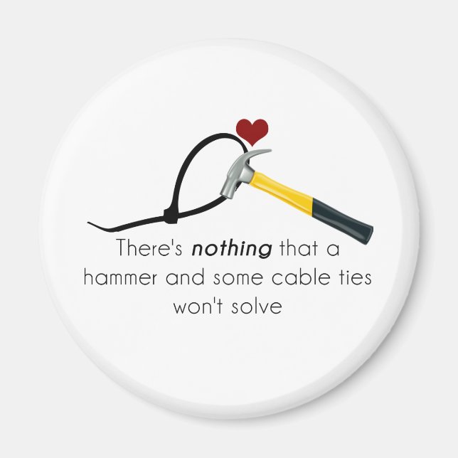 Hammer och zap-band magnet (Framsidan)